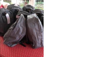 Backpacks.